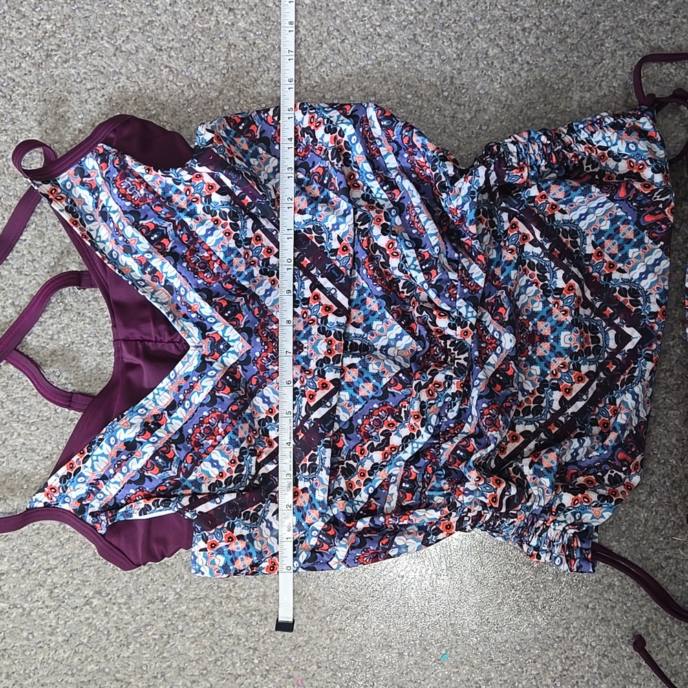 Athleta Two Piece Rouched Tankini Set - Picture 2 of 6
